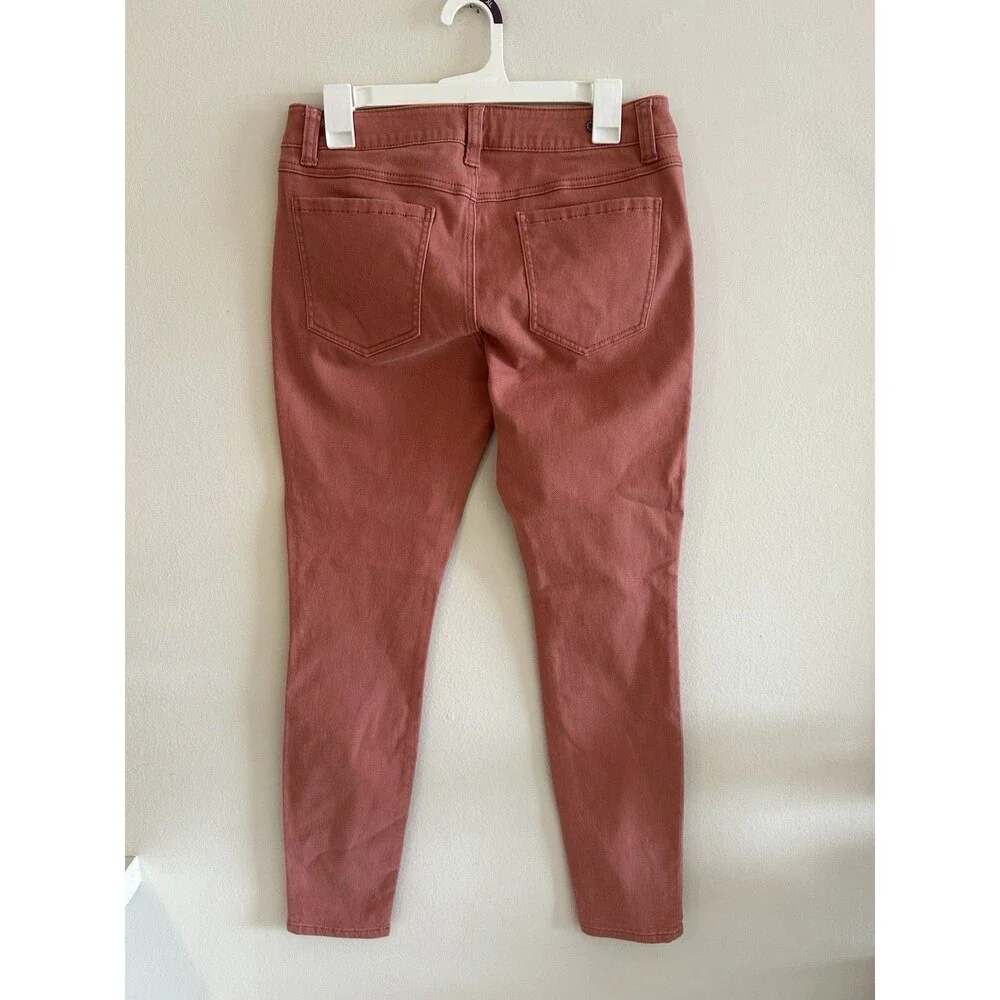 Cabi Women 0 Jeans Pink Cotton Skinny Mid Rise Stretch 5-Pocket Classic Style